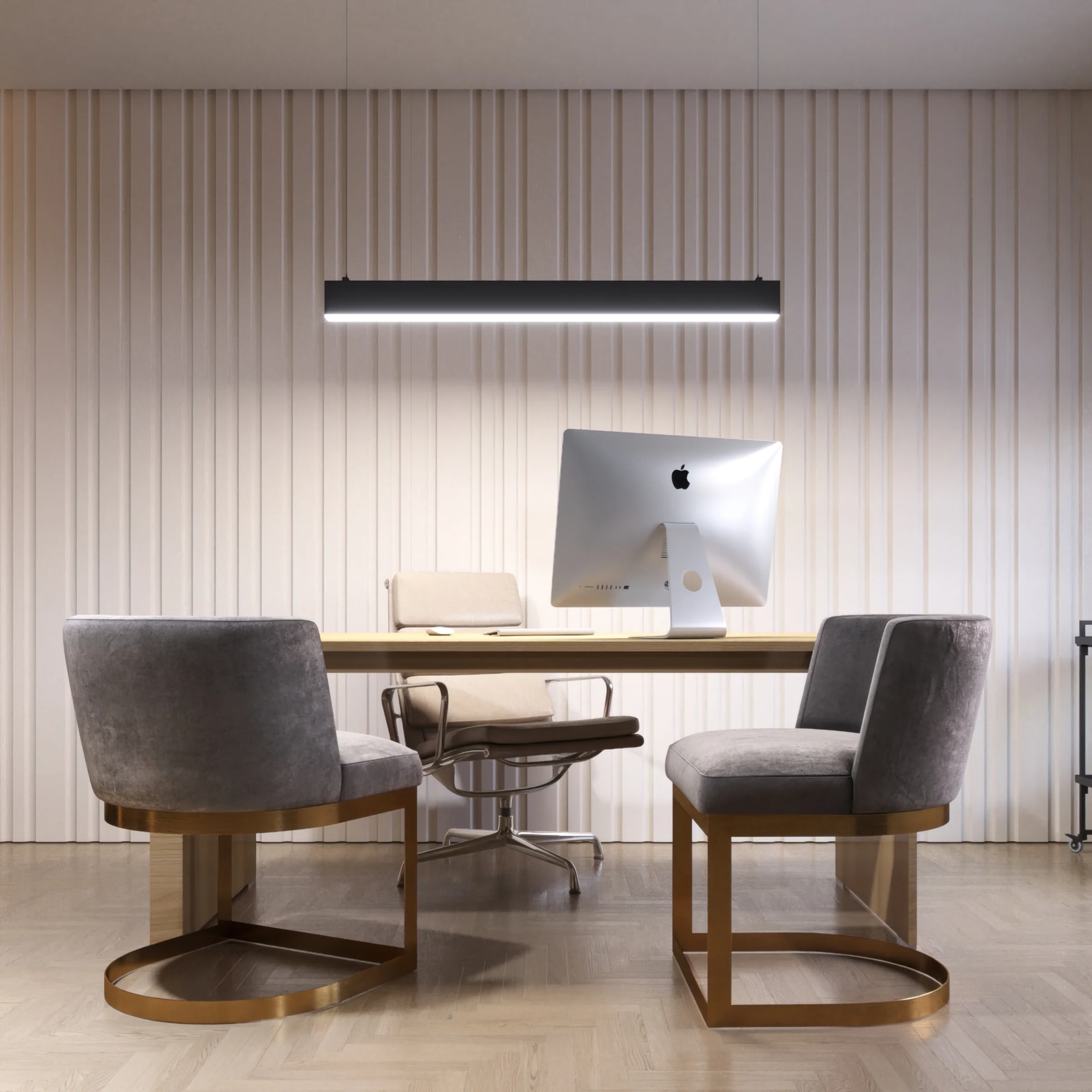 BST LED Linear Office Pendant Light I Shape - Image 2